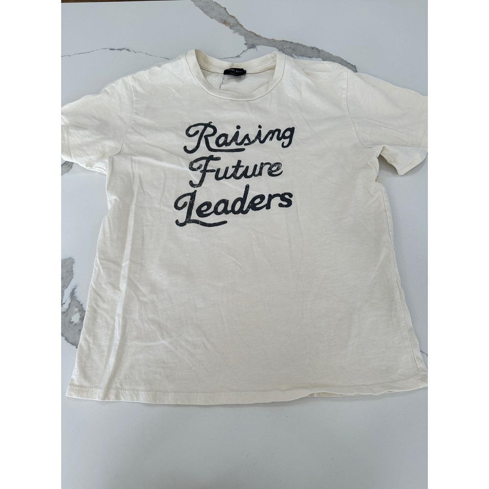 Blank Paige Womens‎ Cream Raising Future Leaders Graphic Tee Shirt Size S